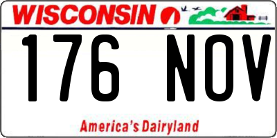 WI license plate 176NOV