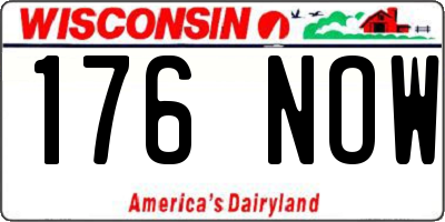 WI license plate 176NOW