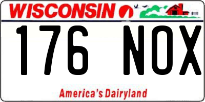 WI license plate 176NOX