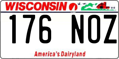 WI license plate 176NOZ