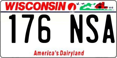 WI license plate 176NSA