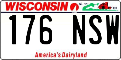 WI license plate 176NSW