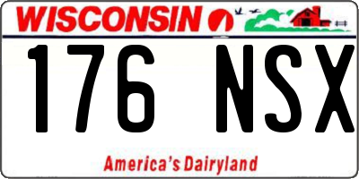 WI license plate 176NSX