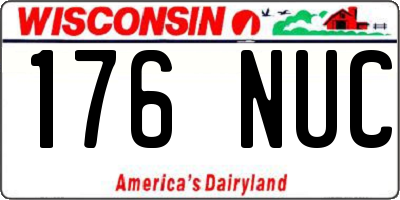 WI license plate 176NUC