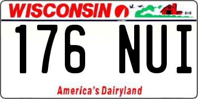 WI license plate 176NUI