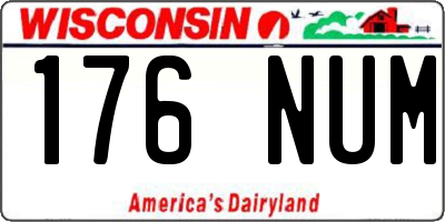 WI license plate 176NUM