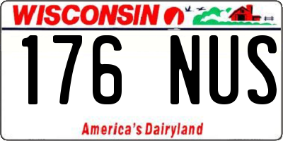 WI license plate 176NUS