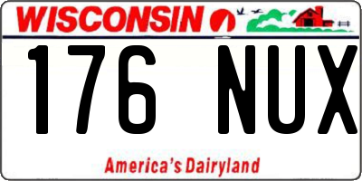 WI license plate 176NUX