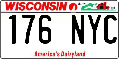 WI license plate 176NYC