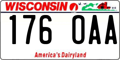 WI license plate 176OAA