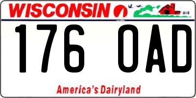 WI license plate 176OAD