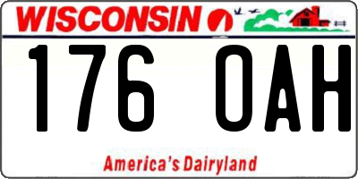 WI license plate 176OAH