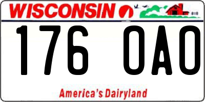 WI license plate 176OAO