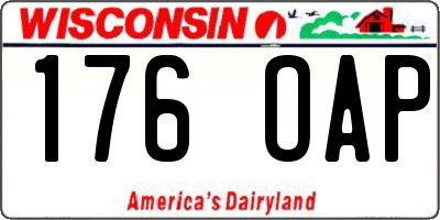 WI license plate 176OAP