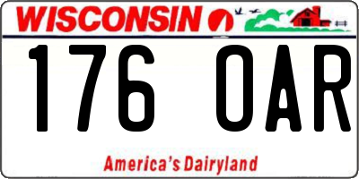 WI license plate 176OAR