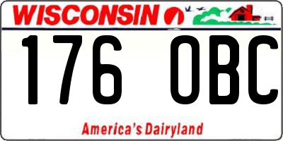 WI license plate 176OBC