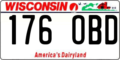 WI license plate 176OBD