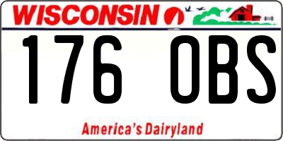 WI license plate 176OBS
