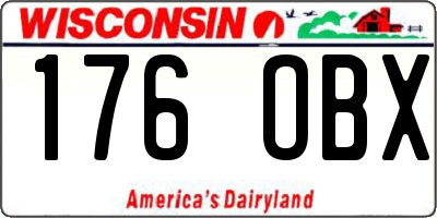 WI license plate 176OBX