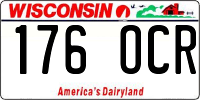 WI license plate 176OCR