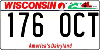 WI license plate 176OCT