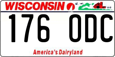 WI license plate 176ODC