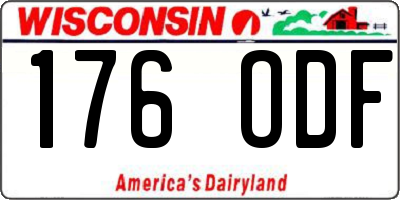 WI license plate 176ODF
