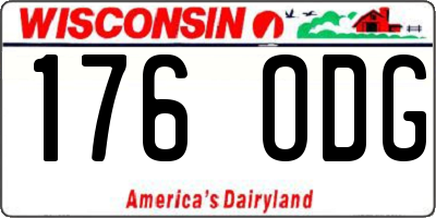 WI license plate 176ODG