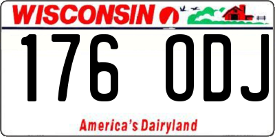 WI license plate 176ODJ