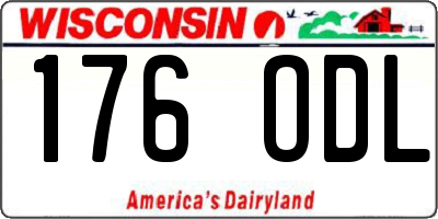 WI license plate 176ODL