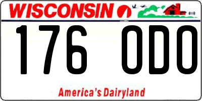 WI license plate 176ODO