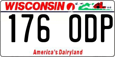 WI license plate 176ODP