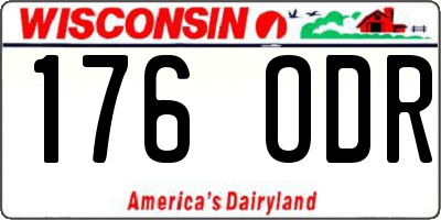 WI license plate 176ODR