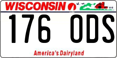 WI license plate 176ODS