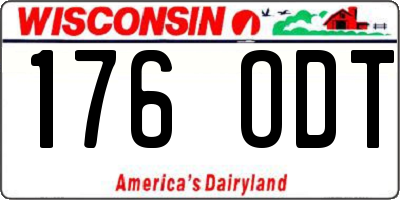 WI license plate 176ODT