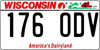 WI license plate 176ODV