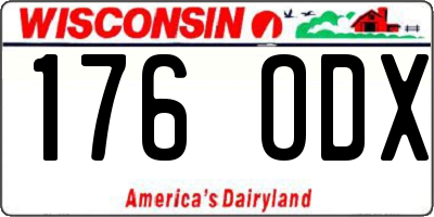WI license plate 176ODX