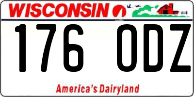 WI license plate 176ODZ