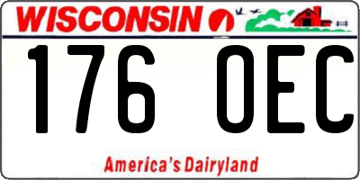 WI license plate 176OEC