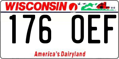 WI license plate 176OEF