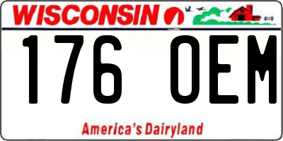 WI license plate 176OEM