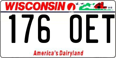 WI license plate 176OET