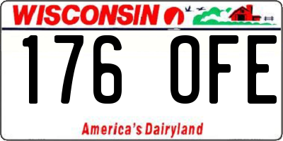 WI license plate 176OFE