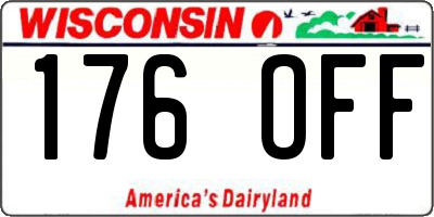 WI license plate 176OFF