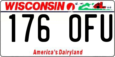 WI license plate 176OFU