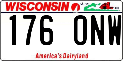 WI license plate 176ONW