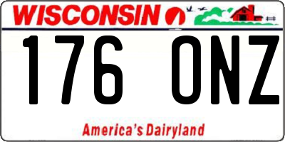 WI license plate 176ONZ
