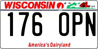 WI license plate 176OPN
