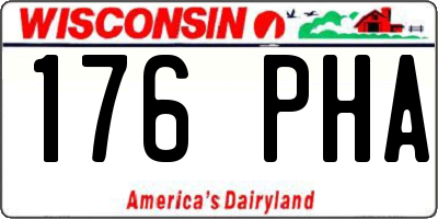WI license plate 176PHA