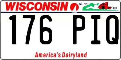 WI license plate 176PIQ